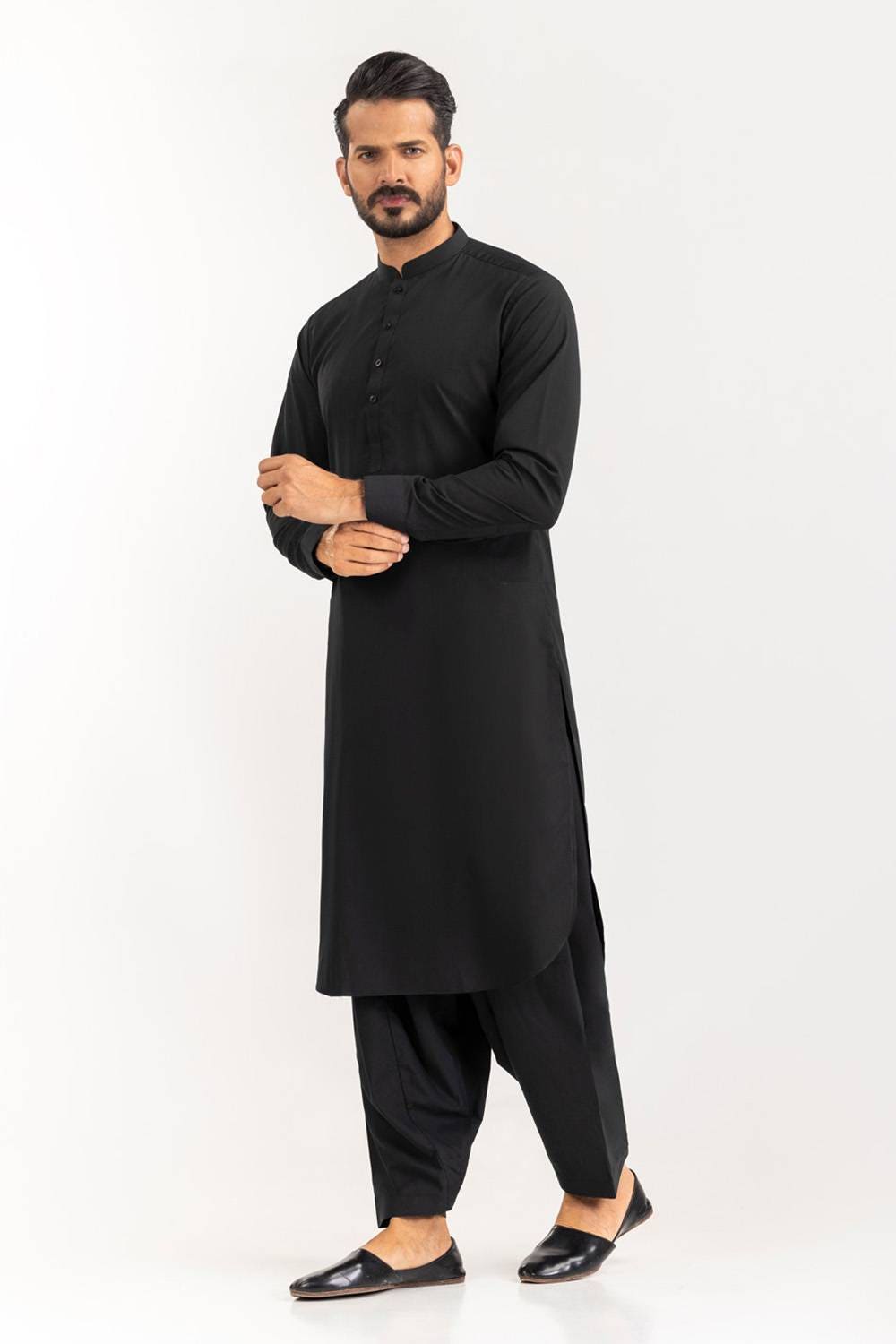 Black - Cotton Unstitched Fabric
