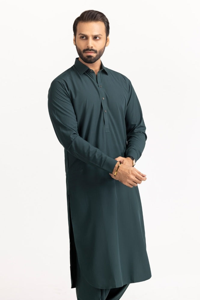 Pure - Dark Green  - Original Unstitched Fabric
