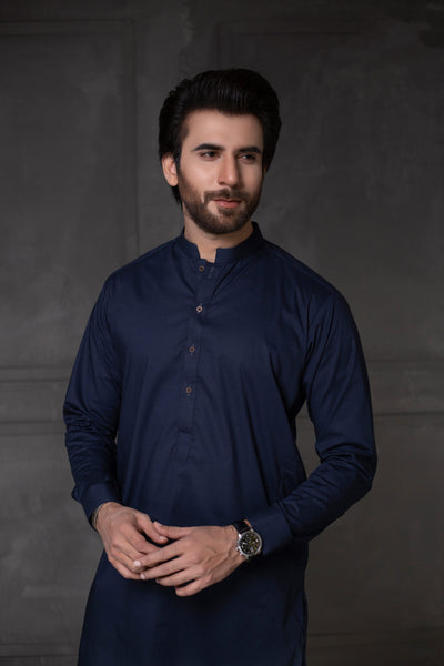 Pure Navy Blue PURI - Original Unstitched Fabric