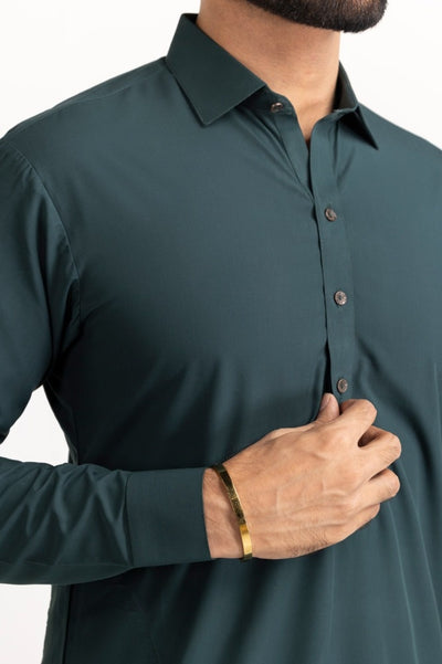 Pure - Dark Green  - Original Unstitched Fabric