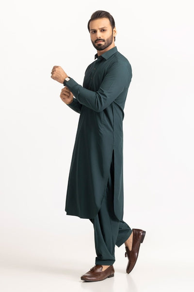 Pure - Dark Green  - Original Unstitched Fabric