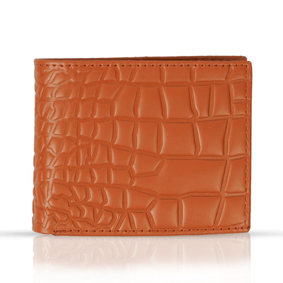 Geniune - Leather Wallet in Crocodile Pattern With - Soft Velvet Interior