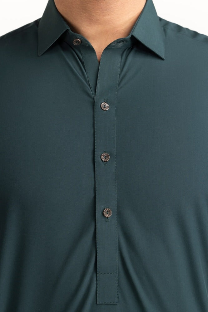 Pure - Dark Green  - Original Unstitched Fabric