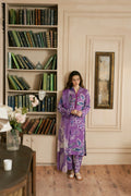 Purple Grace –  Unstitched Flowing Floral Dress with Dupatta