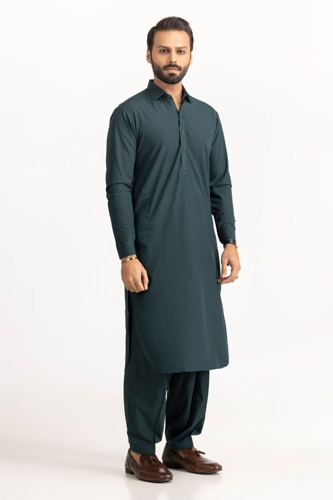 Pure - Dark Green  - Original Unstitched Fabric
