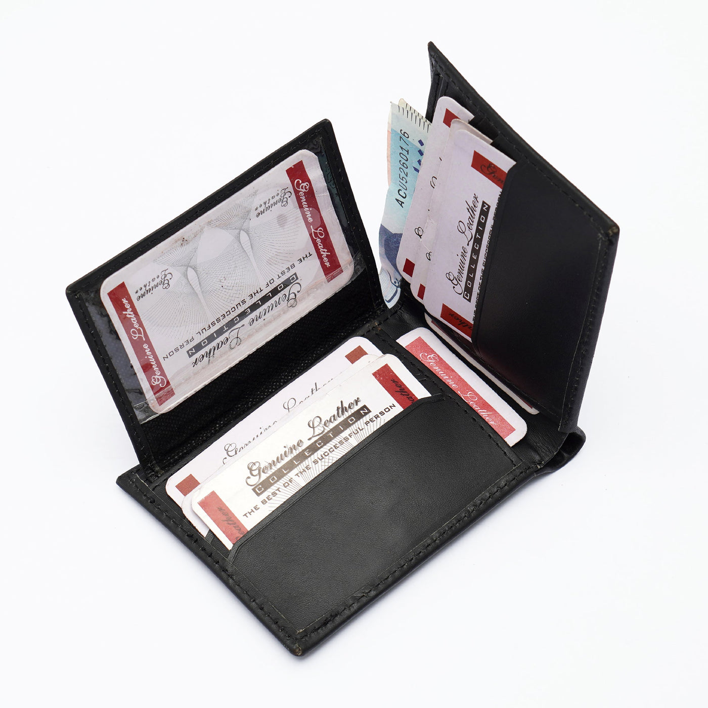 Geniune - Leather Wallet in Crocodile Pattern With - Soft Velvet Interior